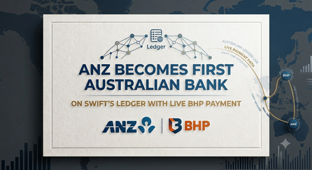 ANZ Becomes First Australian Bank on Swift’s Ledger With Live BHP Payment tokenised deposits: ANZ Becomes First Australian Bank on Swift's Ledger With Live BHP Payment
